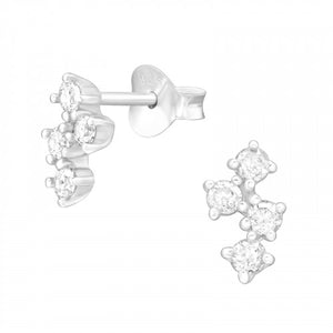 Sterling Silver Cluster Stud Earrings