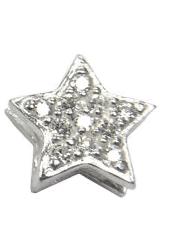 Sterling Silver CZ Star Bead Ring