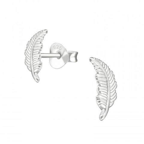 Sterling Silver Mini Feather Stud Earrings