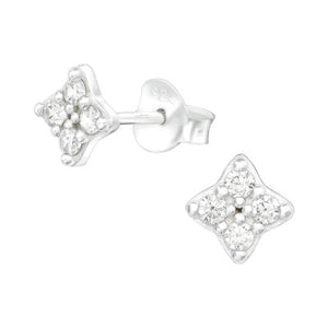 Sterling Silver Flower Stud Earrings