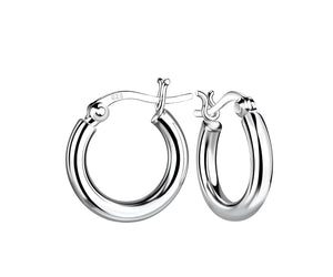 Sterling Silver French Lock Hoop Earrings