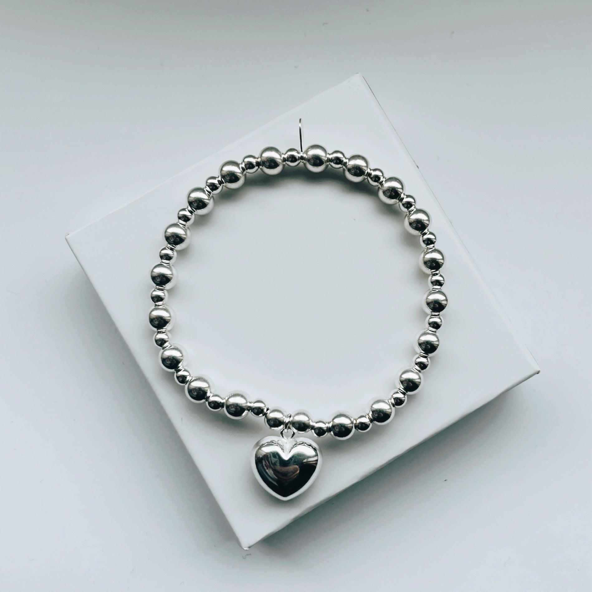 Sterling Silver Large Heart Bracelet