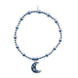 Sterling Silver Moon & Star Bracelet