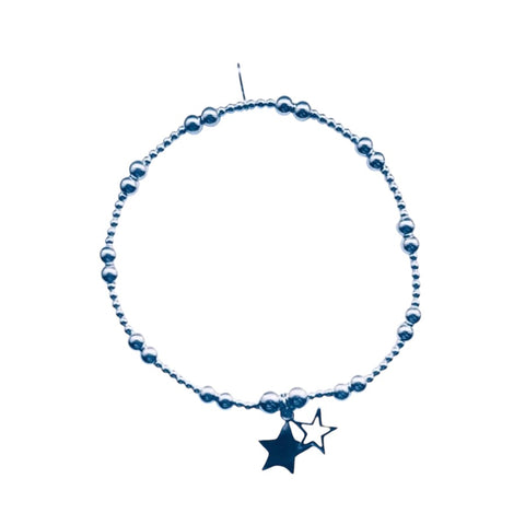 Sterling Silver Double Star Bracelet