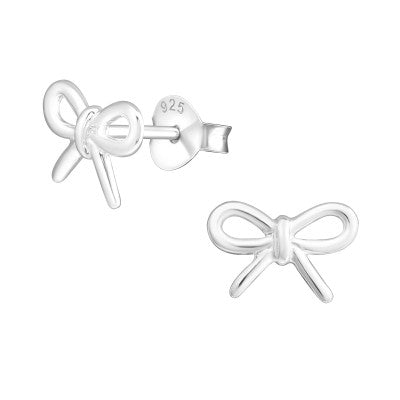 Sterling Silver Bow Stud Earrings