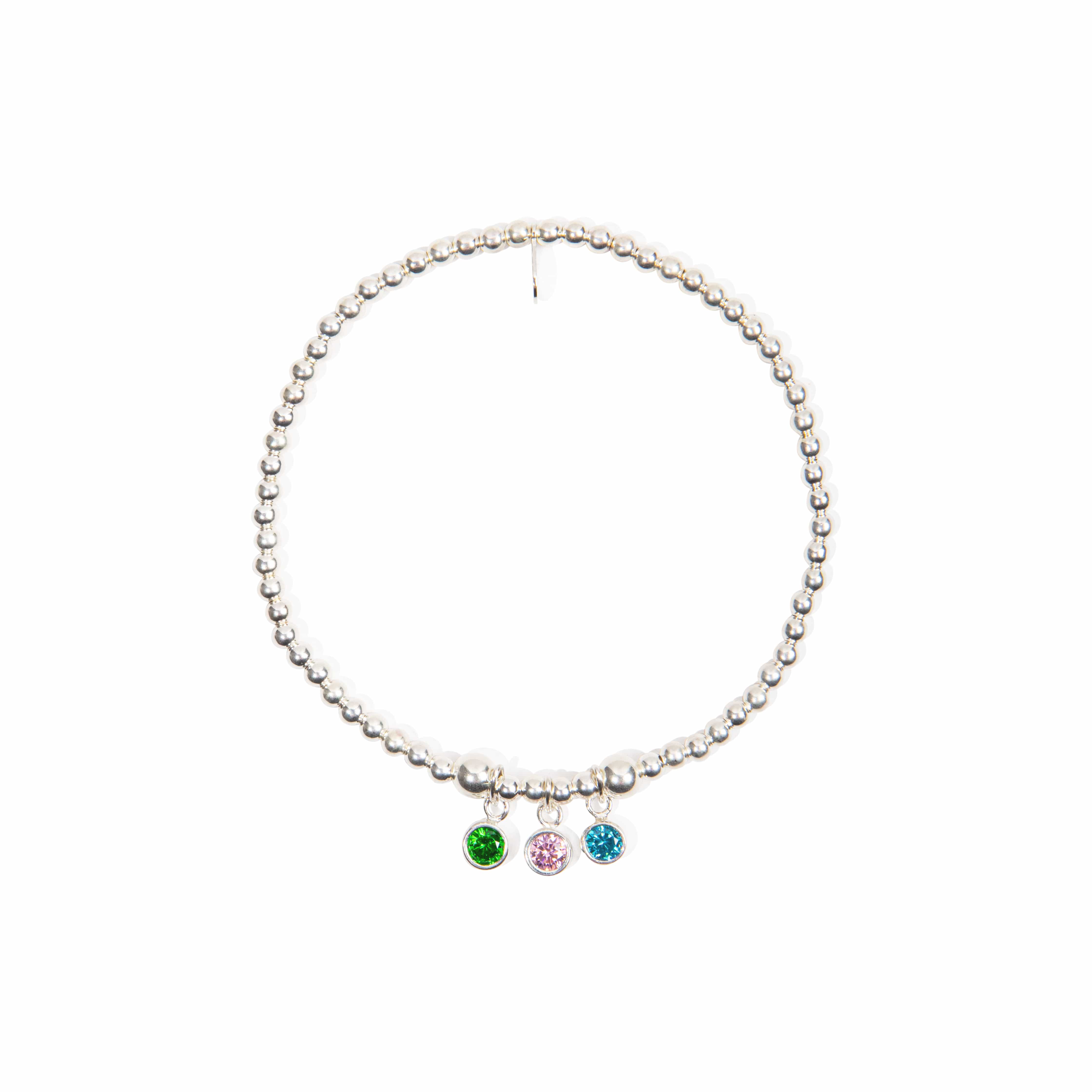 Birthstone Bracelet (Multiple Months) - Sterling Silver bracelet With Love Beckie
