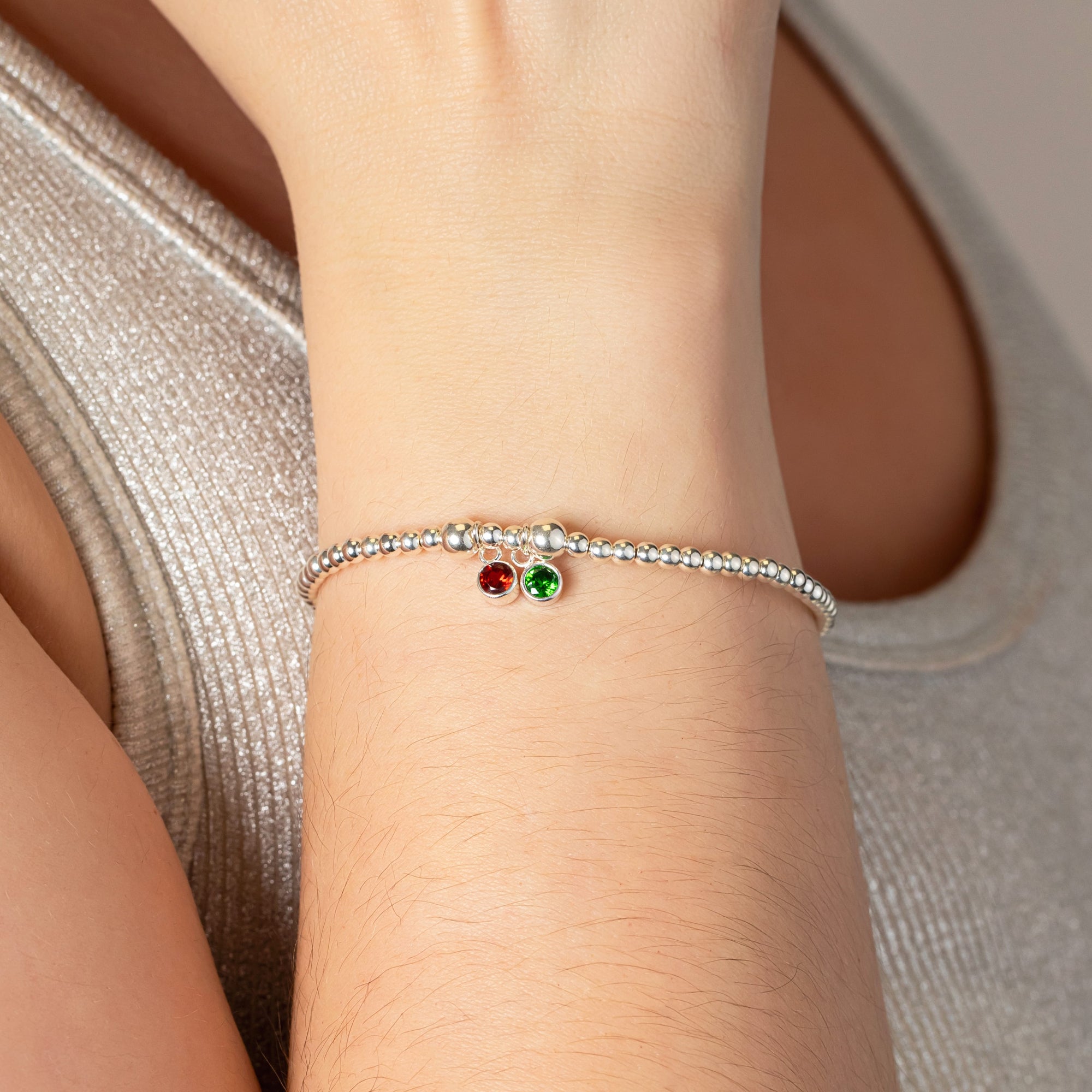 Birthstone Bracelet (Multiple Months) - Sterling Silver bracelet With Love Beckie