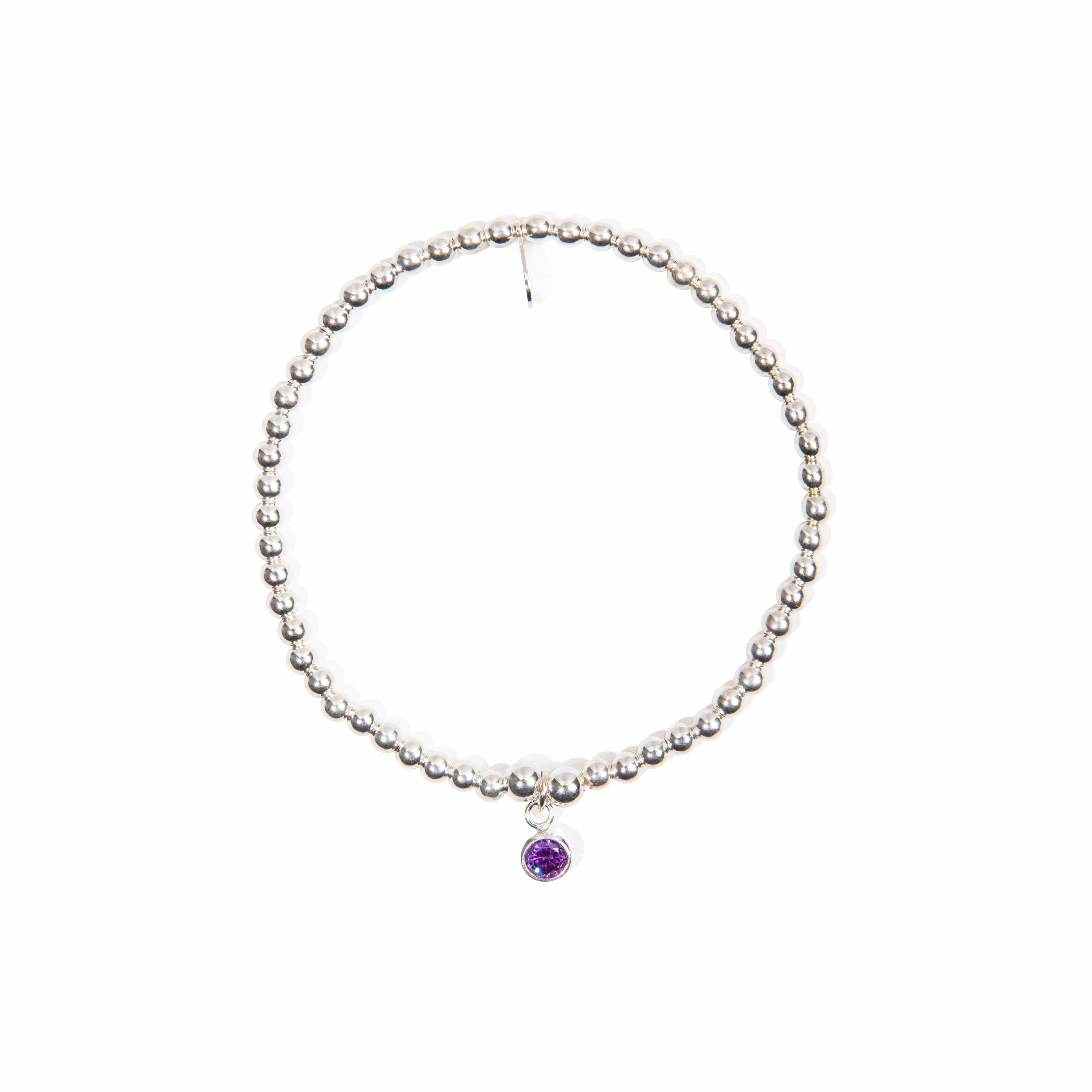 Children's Birthstone Bracelet (Single Month) - Sterling Silver bracelet With Love Beckie