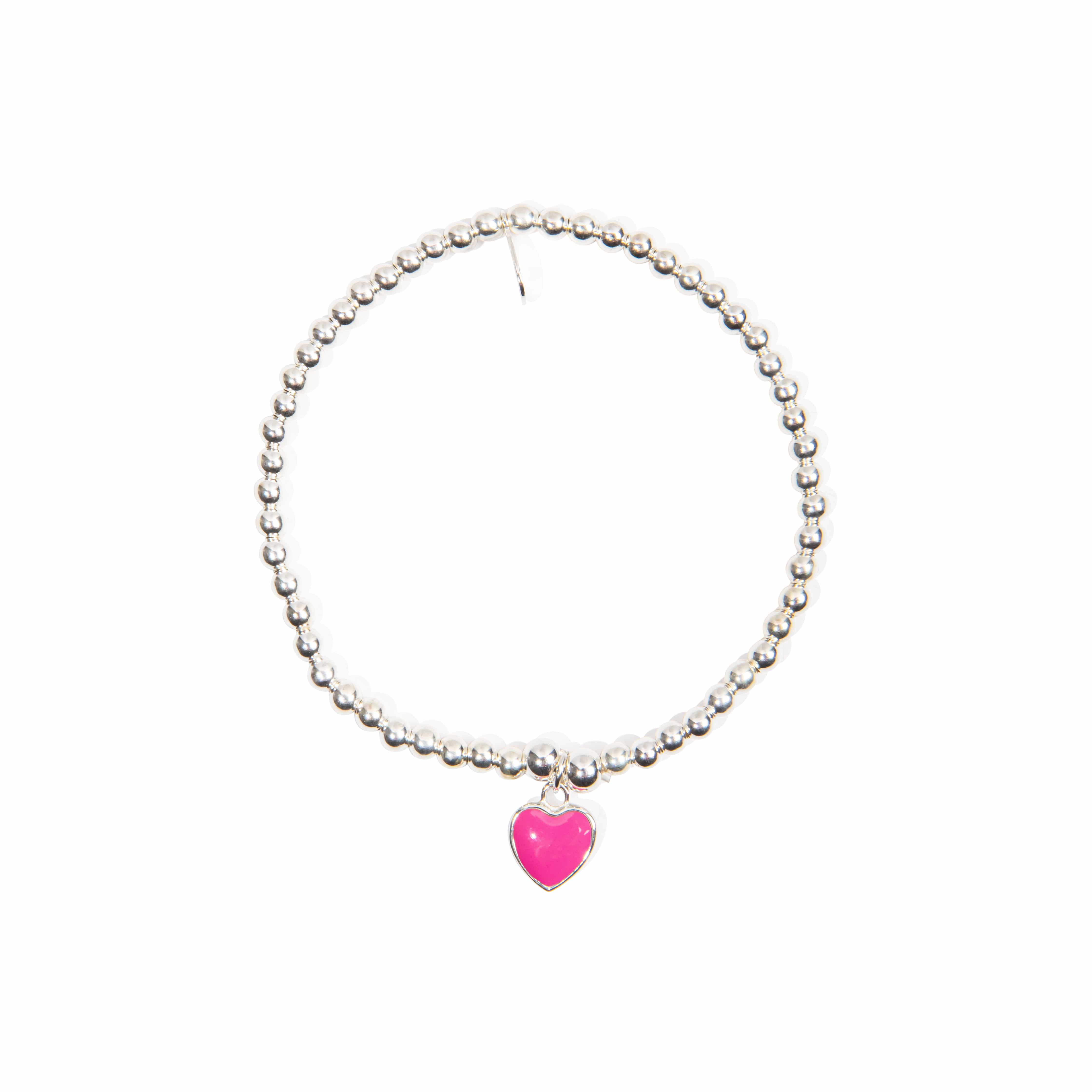 Children's Pink Heart Bracelet - Sterling Silver bracelet With Love Beckie