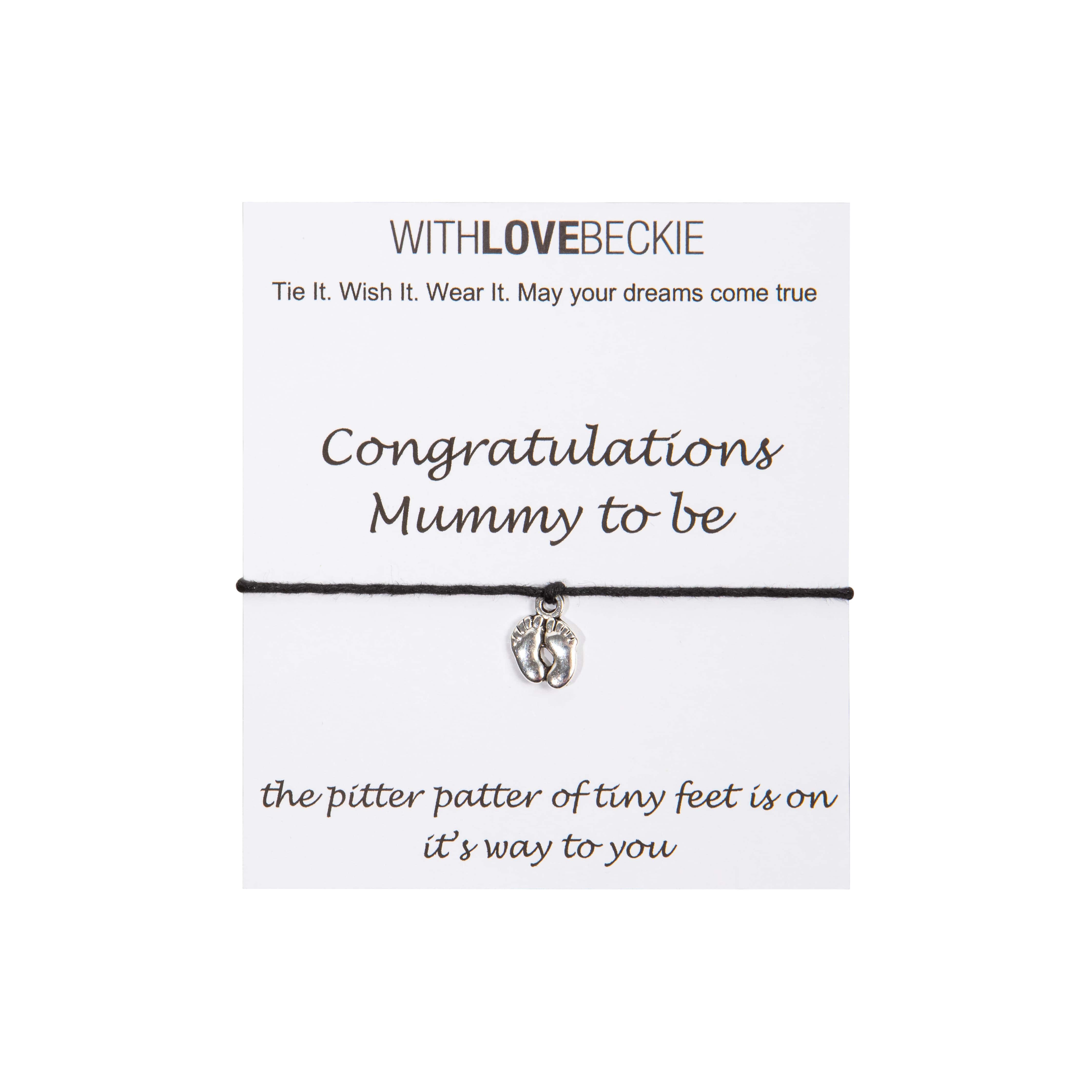 Congratulations Mummy To Be Wish String bracelet With Love Beckie