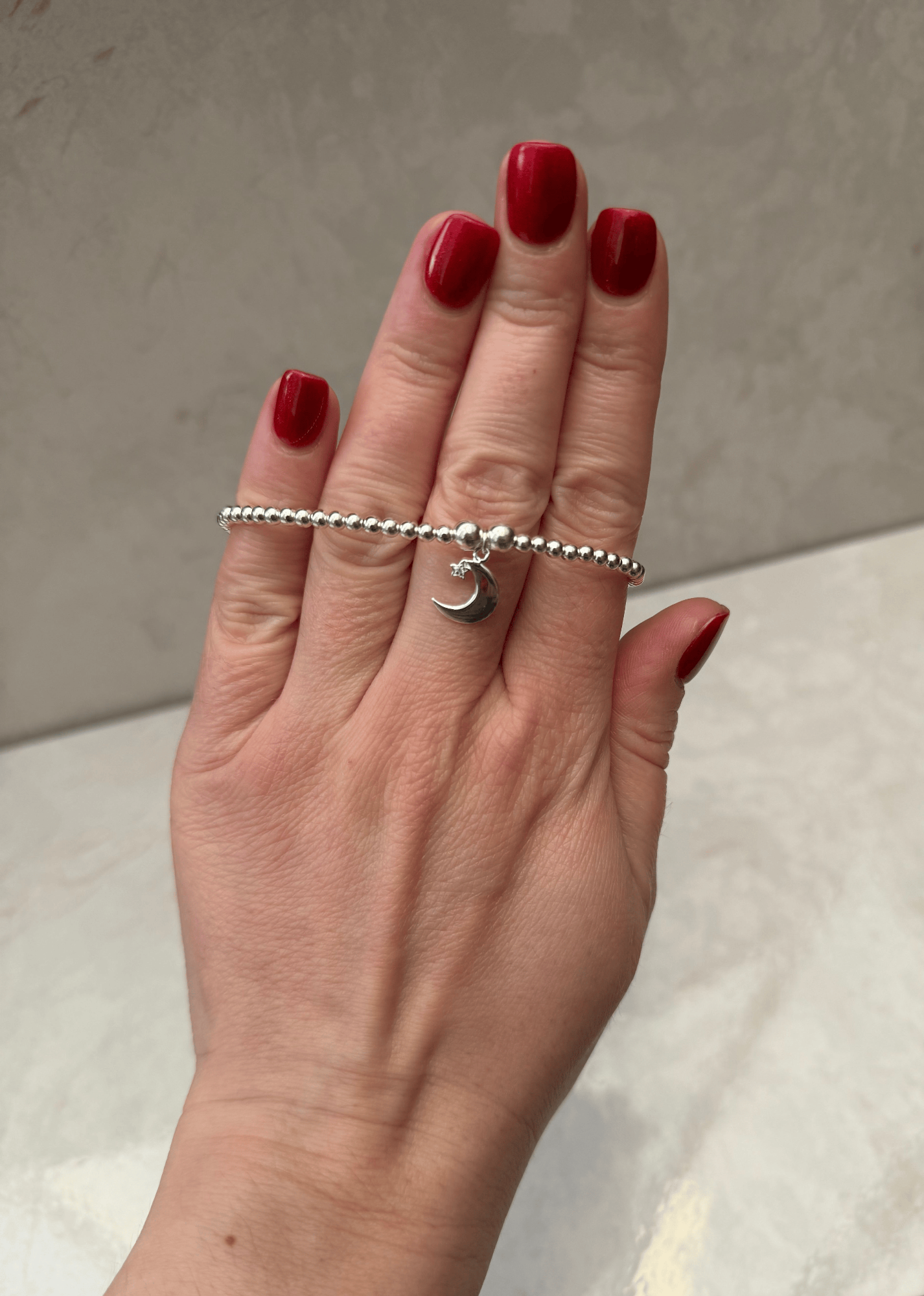 Crescent Moon Bracelet - Sterling Silver bracelet With Love Beckie