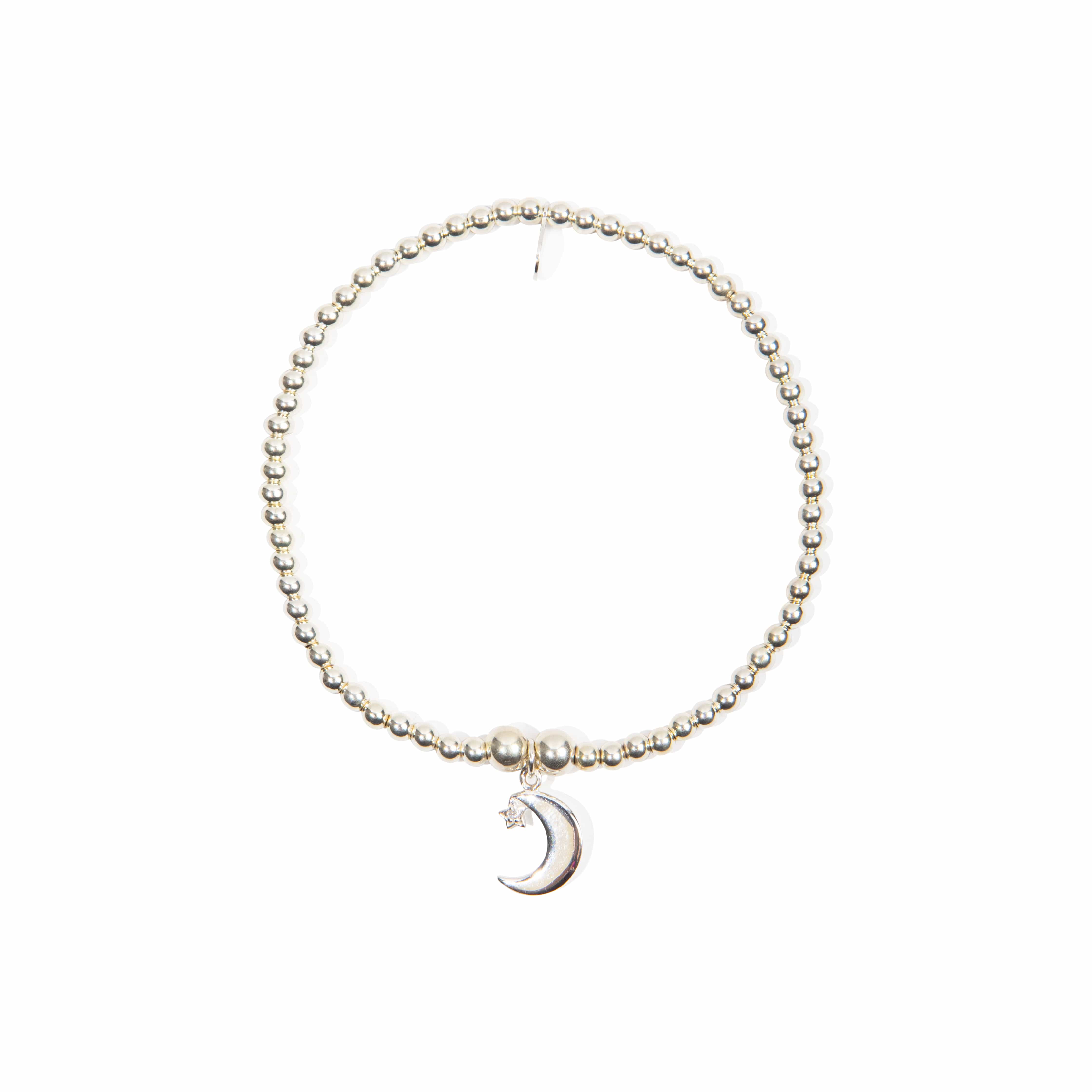 Crescent Moon Bracelet - Sterling Silver bracelet With Love Beckie
