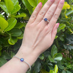 Evil Eye Blue Bead Bracelet - Sterling Silver bracelet With Love Beckie