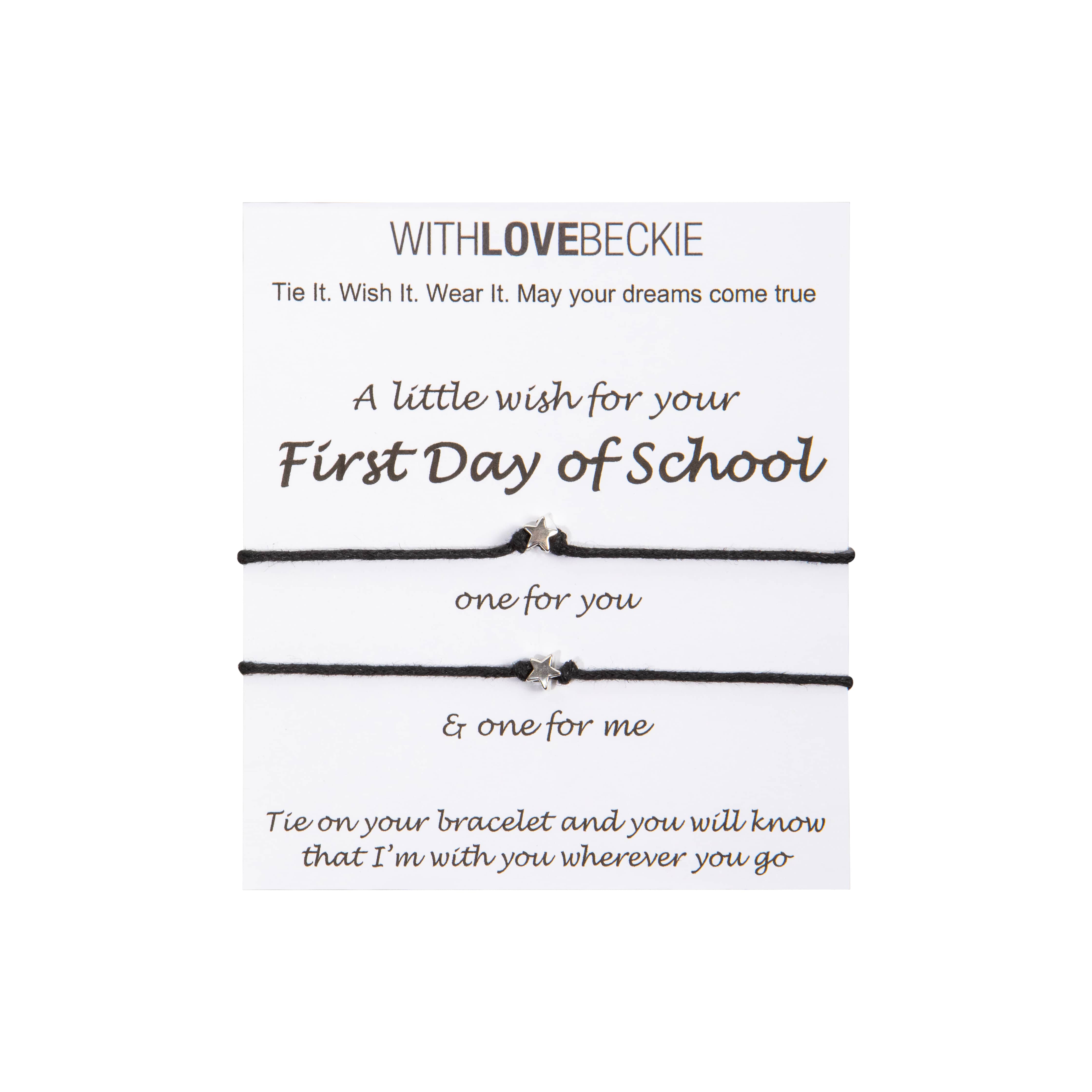 First Day Of School Duo Wish String bracelet With Love Beckie