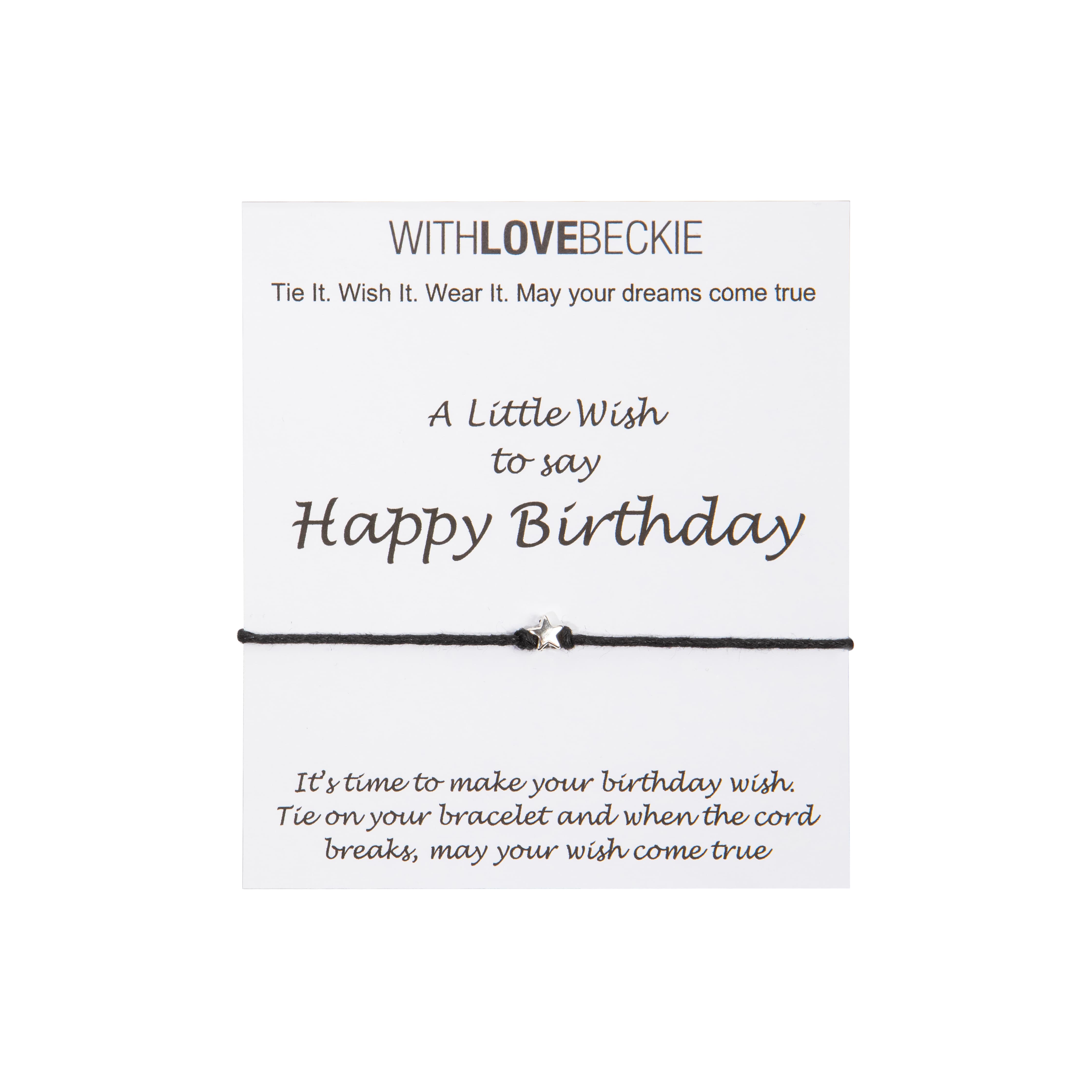 Happy Birthday Wish String bracelet With Love Beckie