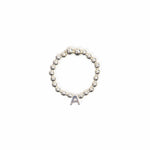 Initial Bead Ring - Sterling Silver Ring With Love Beckie