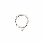 Initial Bead Ring - Sterling Silver Ring With Love Beckie