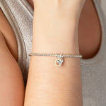 Initial Charm & Heart Bracelet - Sterling Silver bracelet With Love Beckie