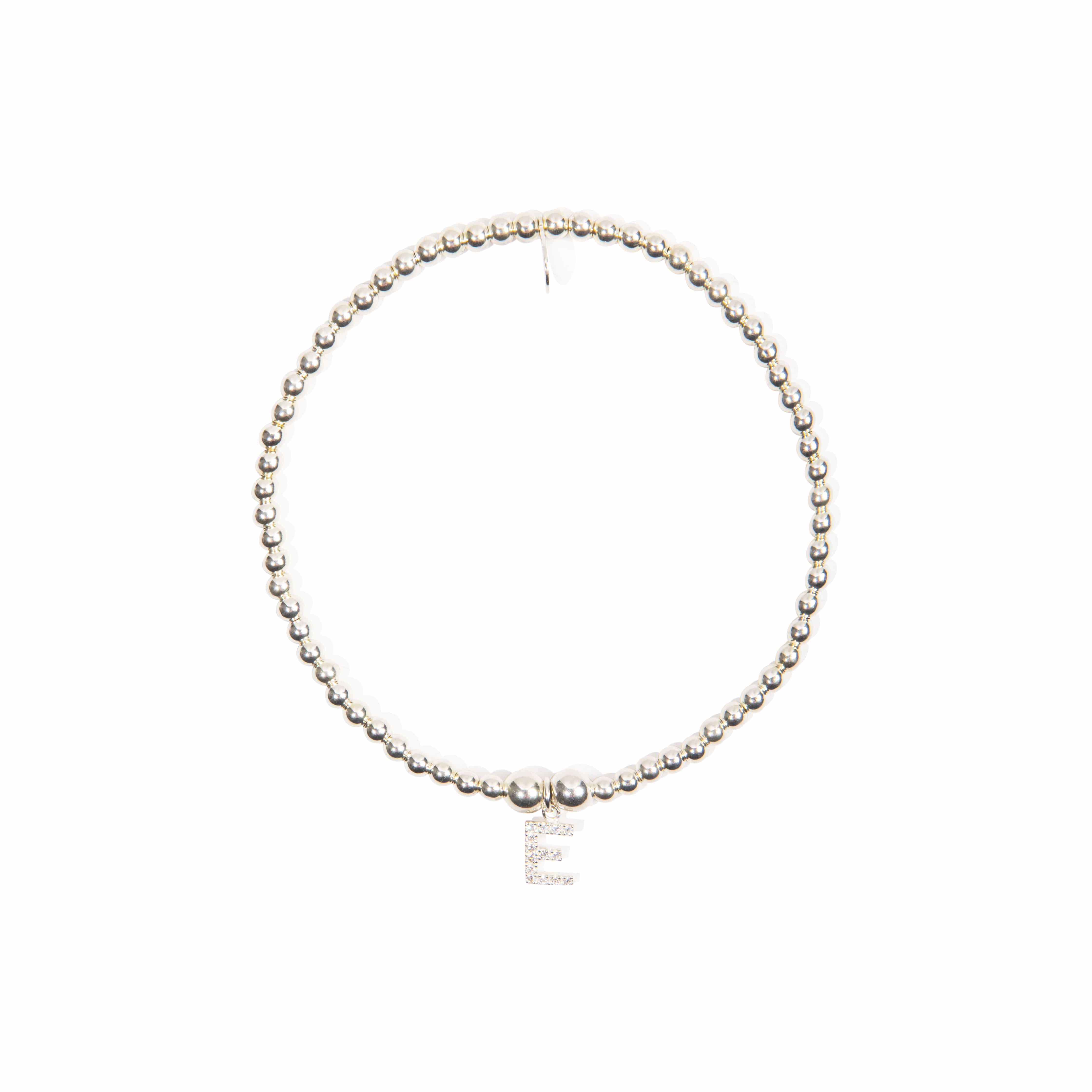 Initial Cubic Zirconia Charm Bracelet - Sterling Silver bracelet With Love Beckie