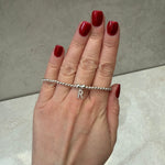 Initial Cubic Zirconia Charm Bracelet - Sterling Silver bracelet With Love Beckie