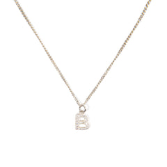 Initial Cubic Zirconia Charm Necklace - Sterling Silver Necklace With Love Beckie