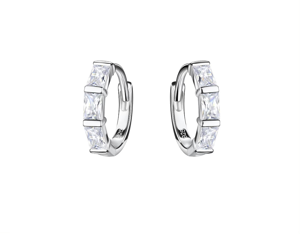 Mini Huggie Cubic Zirconia Earrings - Sterling Silver Earrings With Love Beckie