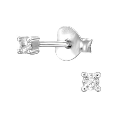 Mini Square Stud Earrings - Sterling Silver Earrings With Love Beckie