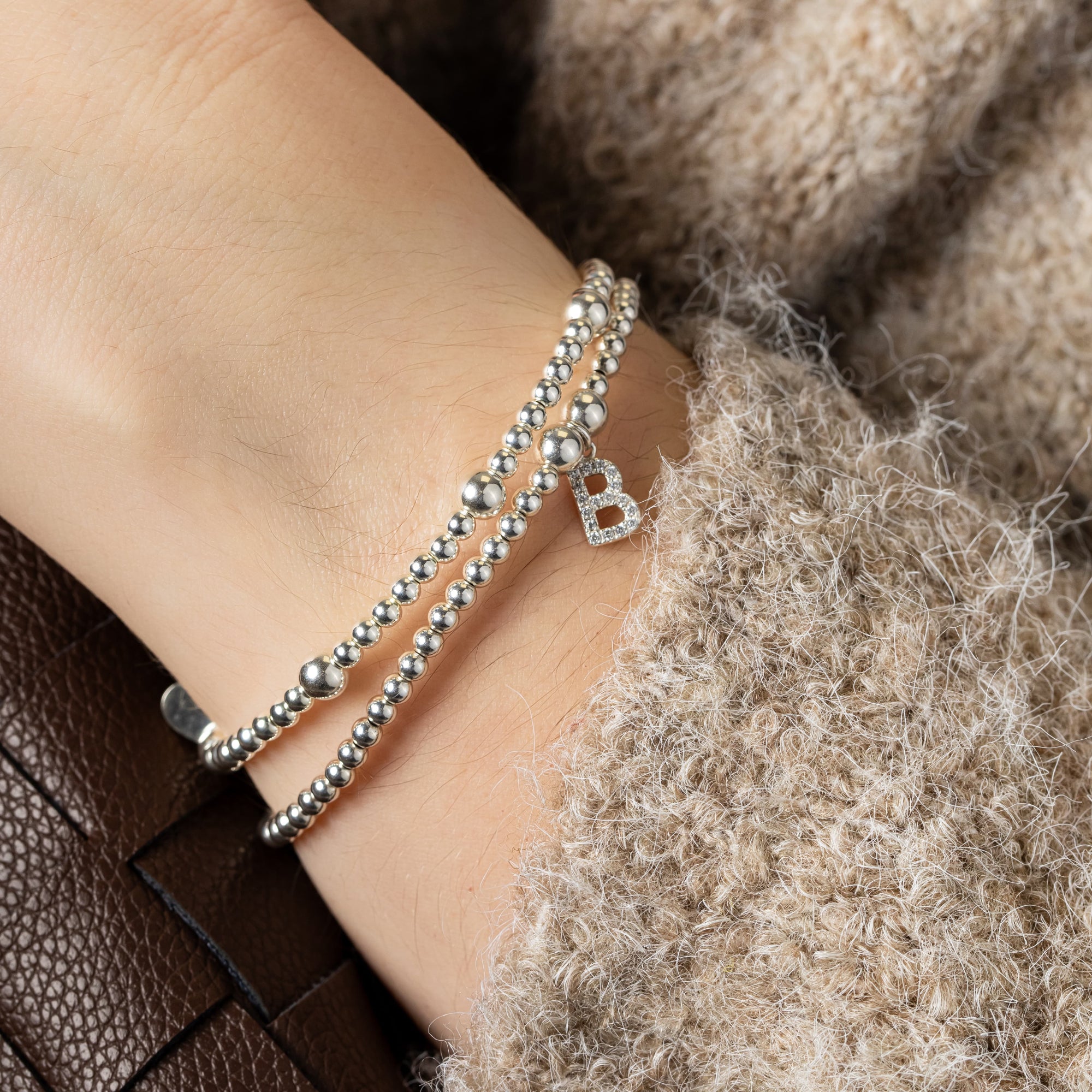 Mixed Bead Stacker Bracelet - Sterling Silver bracelet With Love Beckie