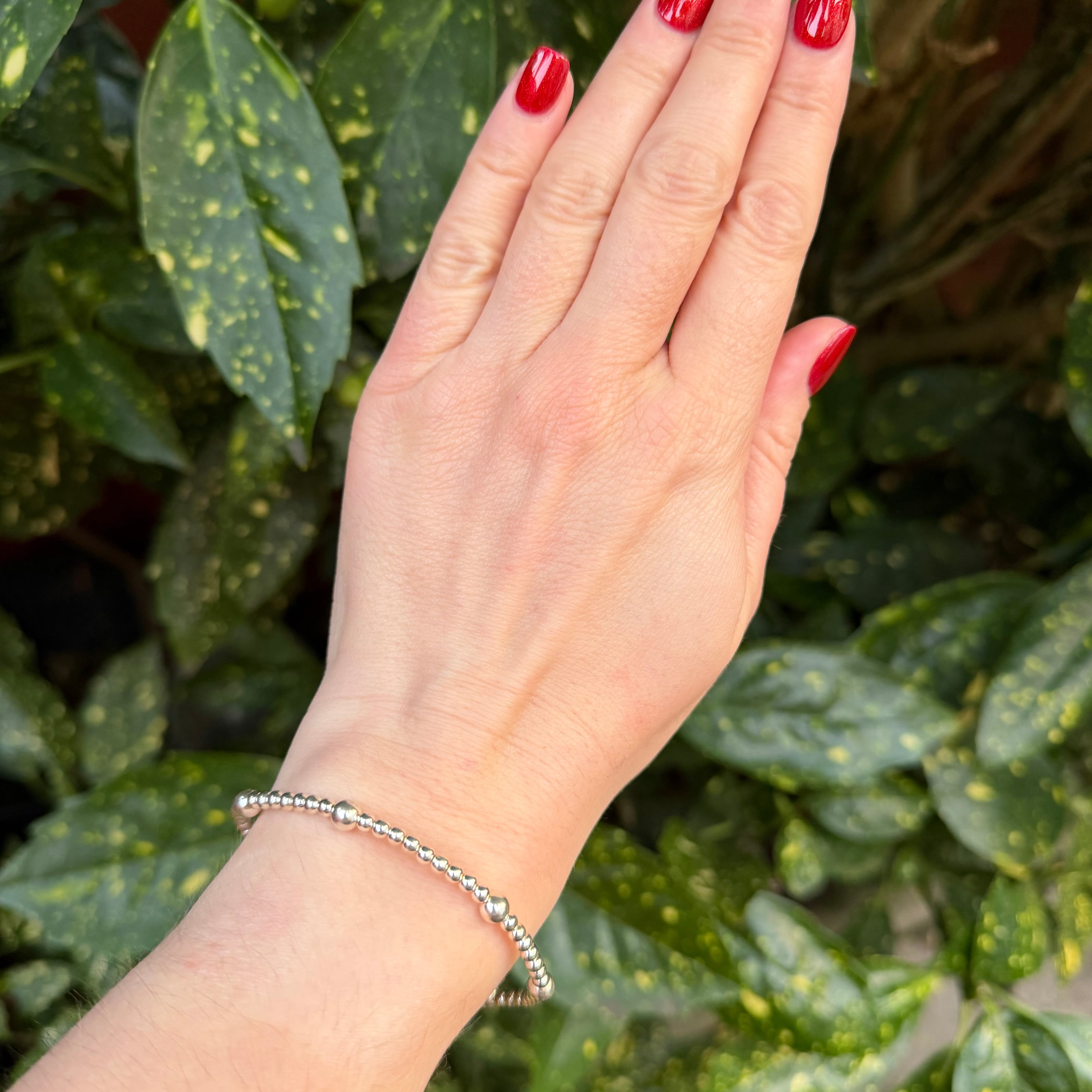 Mixed Bead Stacker Bracelet - Sterling Silver bracelet With Love Beckie