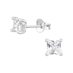 Square Stud Earrings - Sterling Silver Earrings With Love Beckie