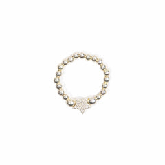 Star Bead Cubic Zirconia Ring - Sterling Silver Ring With Love Beckie