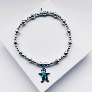 Sterling Silver Gingerbread Man Bracelet