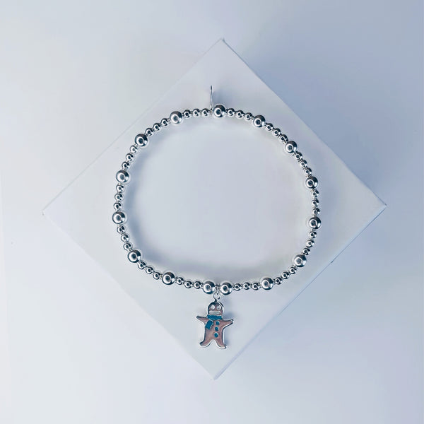 Sterling Silver Gingerbread Man Bracelet