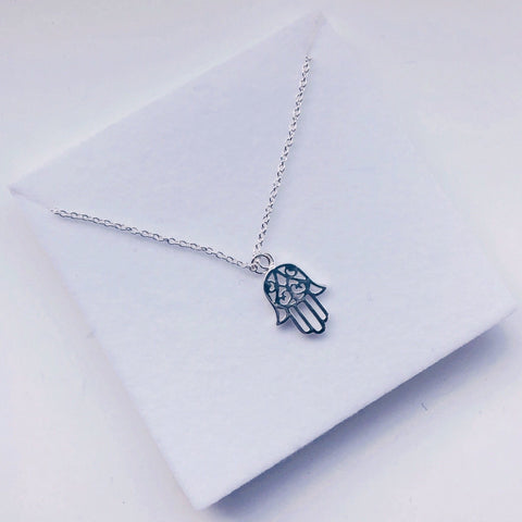 Sterling Silver Hama Hand Necklace