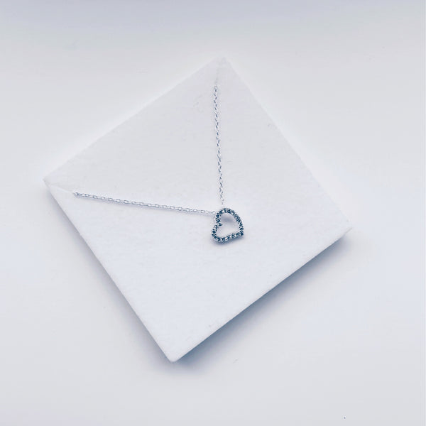 Sterling Silver CZ Love Heart Necklace