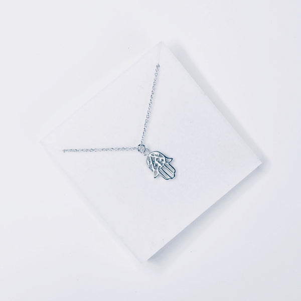 Sterling Silver Hama Hand Necklace