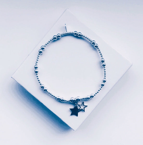 Sterling Silver Double Star Bracelet